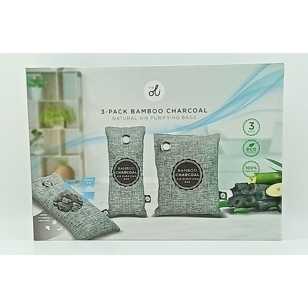 Vie Oli 3-Pack Bamboo Charcoal Natural Air Purifying Bags